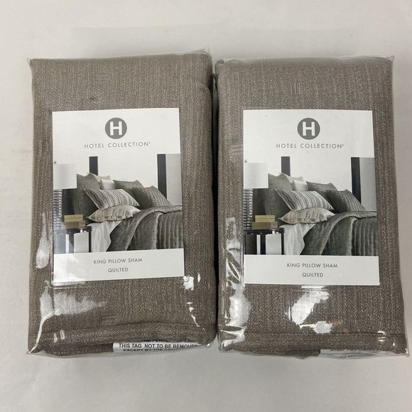 Hotel Collection Set Of 2 King Yarn Dye Shams NEW - Picture 4 of 7